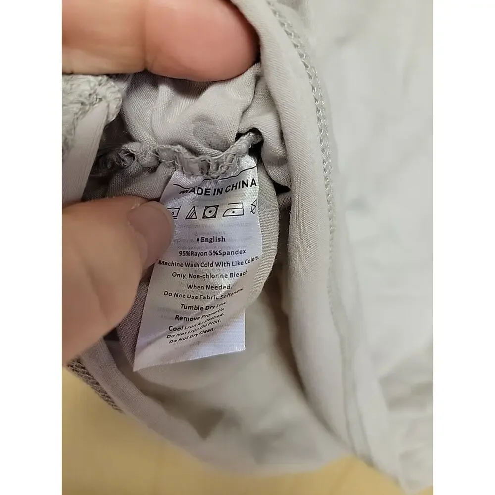 BB Hoping Long Sleeve Maternity Tunic Stretch Top Gray 